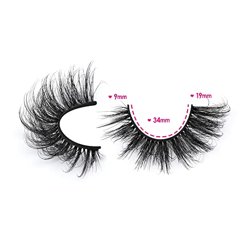 JIMIRE D Curl Faux Mink Lashes Fluffy Cat Eye 20MM Long Dramatic Mink Lashes Bulk Wispy Full Volume False Eyelashes 7 Pairs Pack Look Like Extensions
