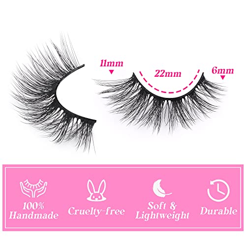 Half Lashes Natural Looking Cat Eye Lashes Accent Eyelashes Multi-layers Wispy Fluffy 3D Curly False Lashes Pack by Mavphnee