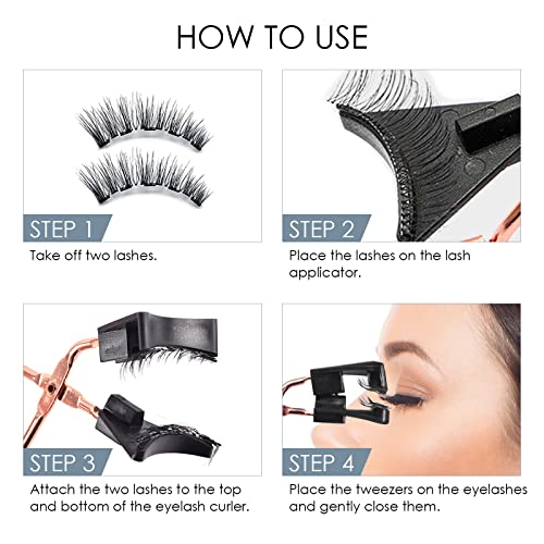 Magnetic Eyelashes, 3D Natural Look False Lashes without Eyeliner, No Glue, Reusable and Light Weight