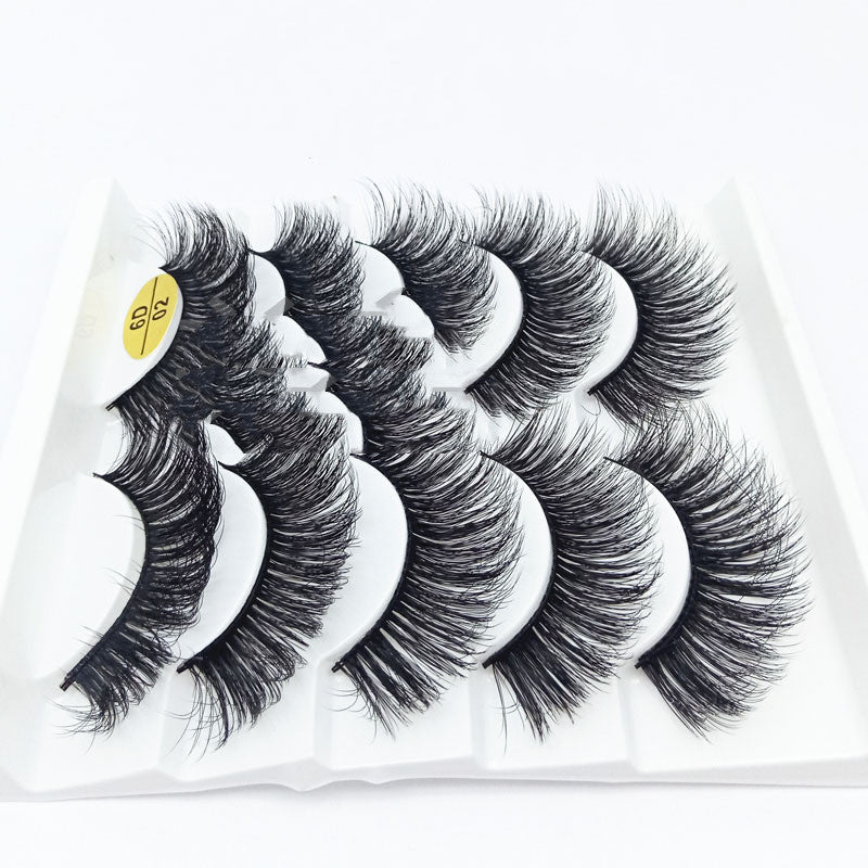 Five Pairs Of False Eyelashes Natural Three-dimensional Thick And Curly