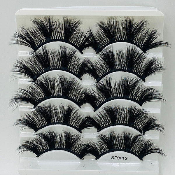 5 Pairs Of Mink False Eyelashes 8D Natural Thick