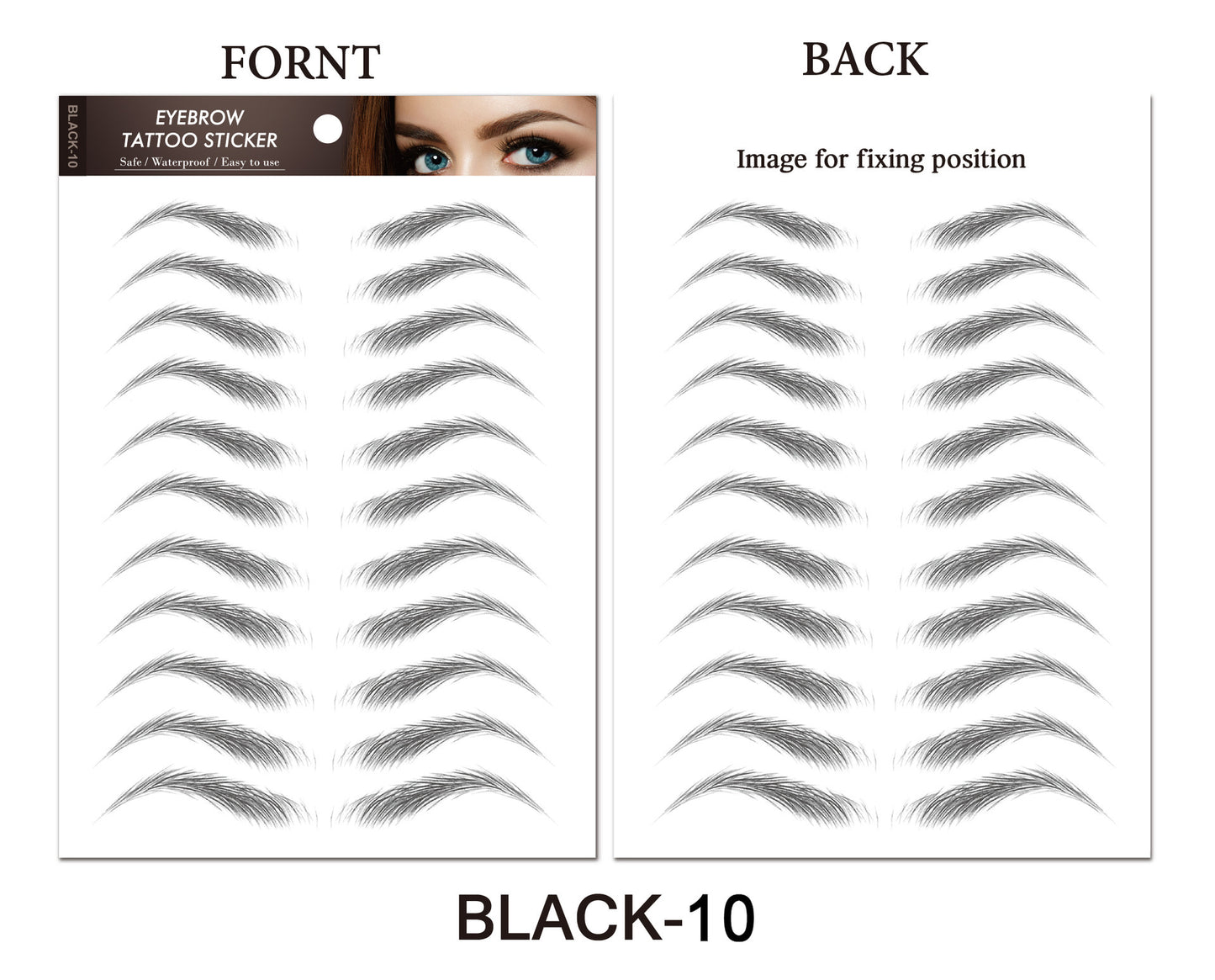 Simulation Waterproof Eyebrows Stick Black Brown