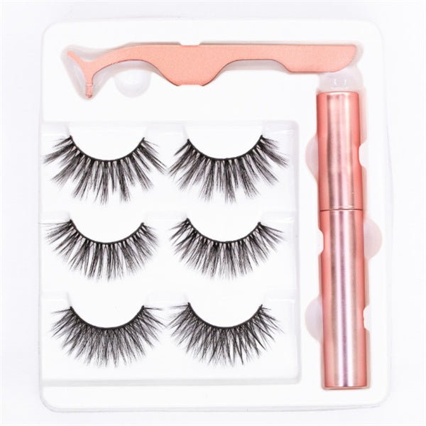 Magnetic Liquid Eyeliner & Magnetic False Eyelashes & Tweezer Set Waterproof Long Lasting Eyeliner False Eyelashes