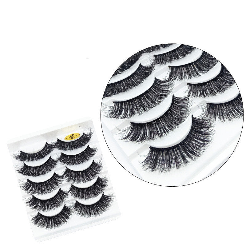 Five Pairs Of False Eyelashes Natural Three-dimensional Thick And Curly