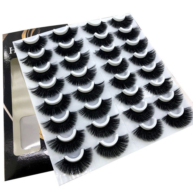 NEW 20 Pairs 8-25mm Fake Eyelashes 100 Mink Eyelashes Mink