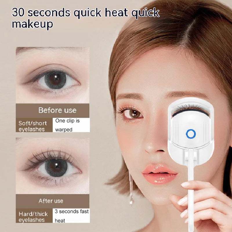 Eyelash Curler Portable Electric Heated Comb Eye Lash Long Lasting Eyelashes Curls Thermal Eyelash Curler Makeup Tools Heated Eyelash Curlers,Rechargeable Electric Eyelash Curler,Handheld Eyelash Heat