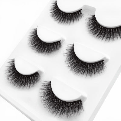 3D mink eyelashes 3 pairs of natural fiber long false eyelashes