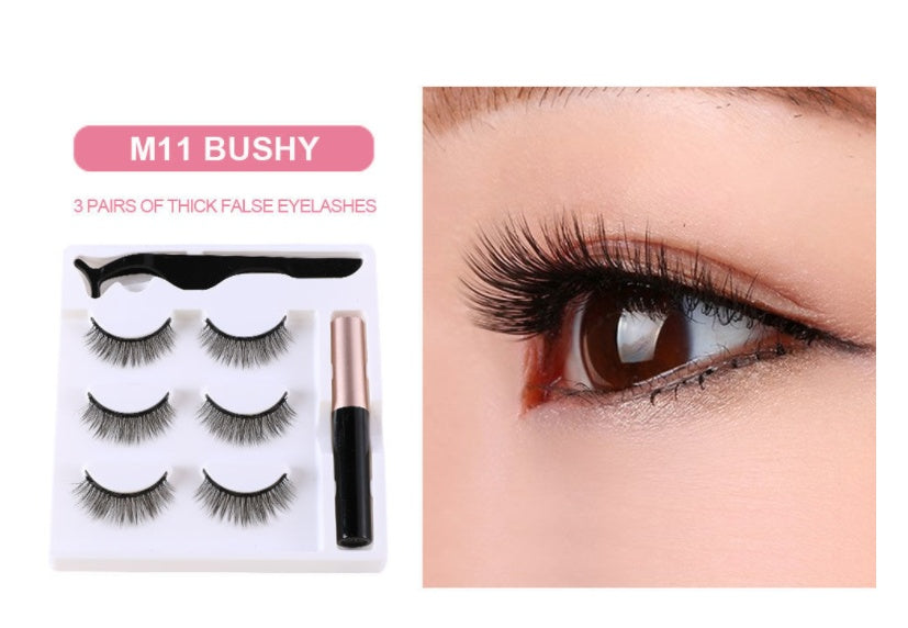 Five pairs of non glue magnetic eyelashes