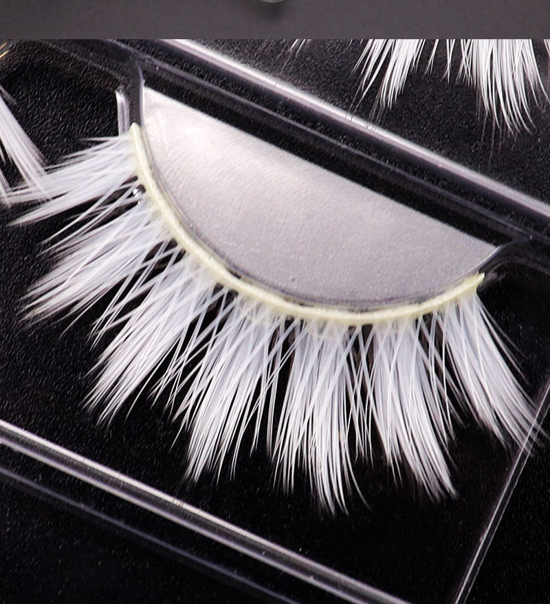 Colorable COS White Long False Eyelashes