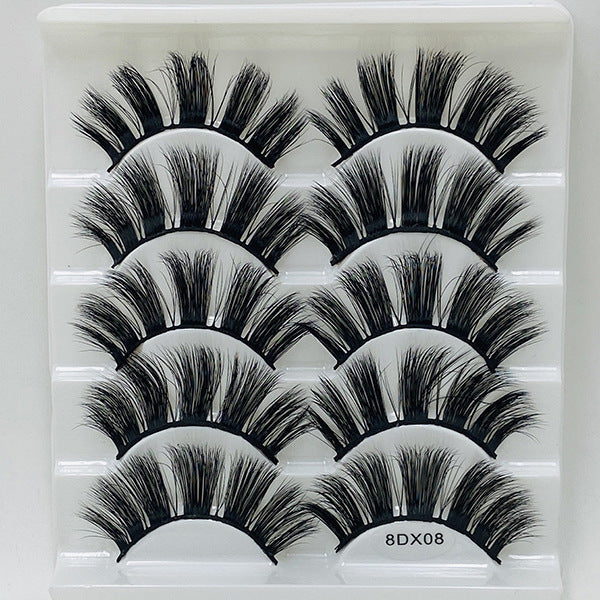 5 Pairs Of Mink False Eyelashes 8D Natural Thick