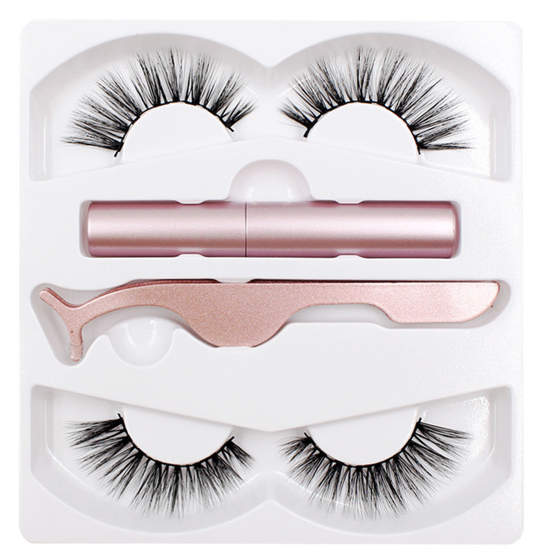 Magnetic Liquid Eyeliner & Magnetic False Eyelashes & Tweezer Set Waterproof Long Lasting Eyeliner False Eyelashes