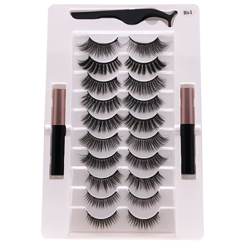 Magnetic Liquid Eyeliner Eyelash Natural Set