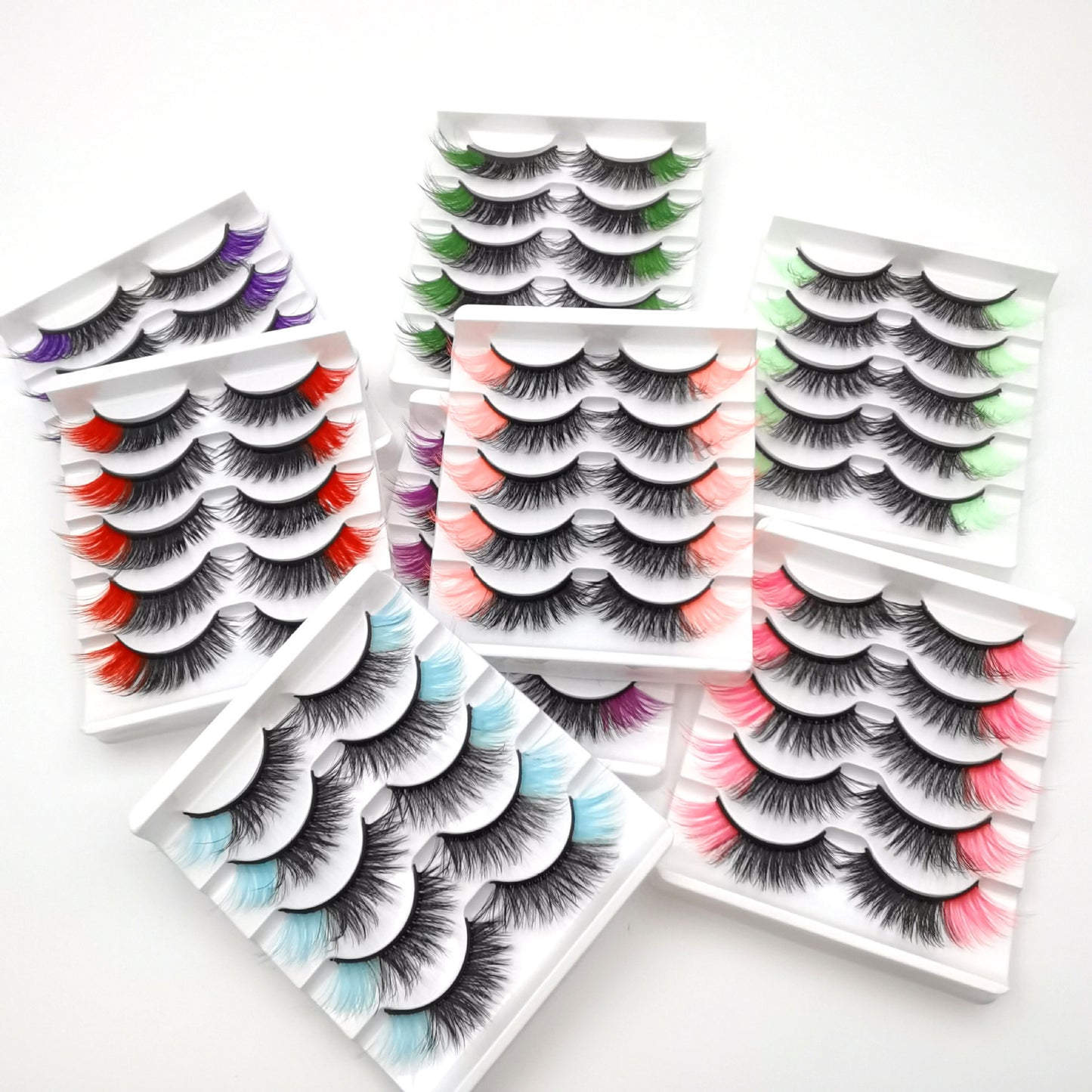 Eye Tail Color Imitated Mink Eyelash Five Pairs Of Natural Three-dimensional Half-eye False Eyelashes Stage Makeup