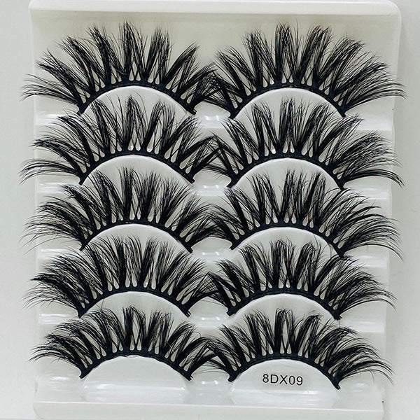 5 Pairs Of Mink False Eyelashes 8D Natural Thick