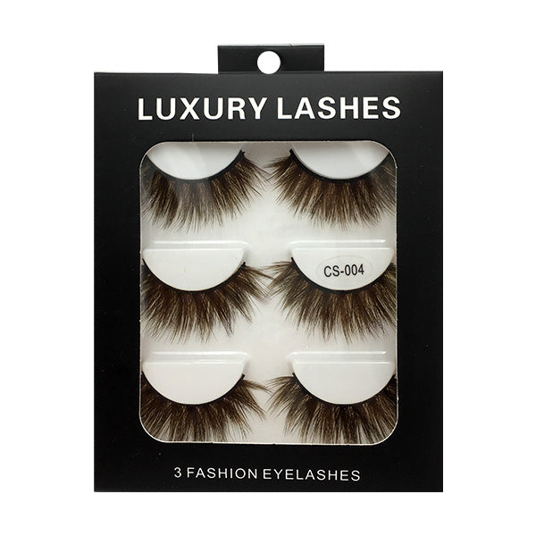 High-grade Color False Eyelashes Three-dimensional Thick Thickened Eyelash Cross Natural