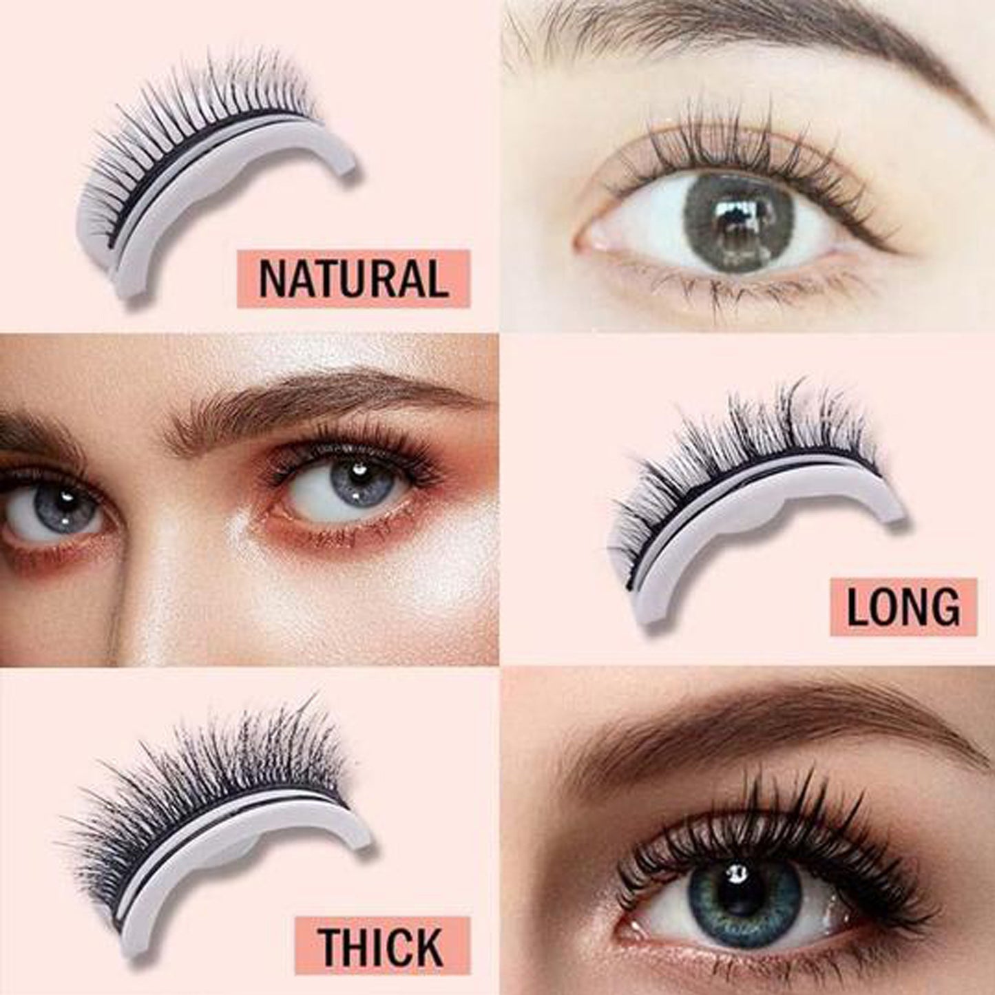 Women's Self Adhesive False Eyelashes Thick Glue Free