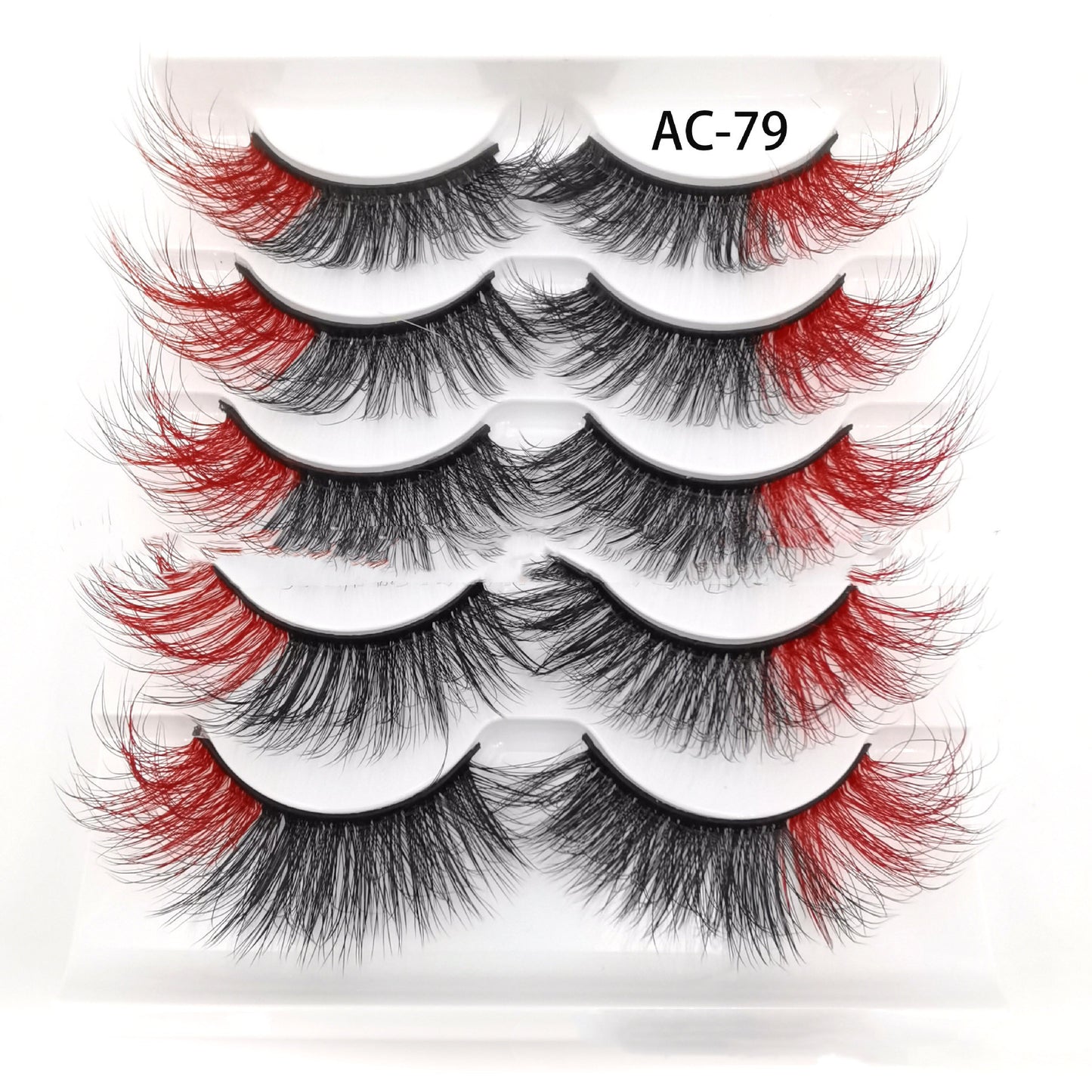 Eye Tail Color Imitated Mink Eyelash Five Pairs Of Natural Three-dimensional Half-eye False Eyelashes Stage Makeup