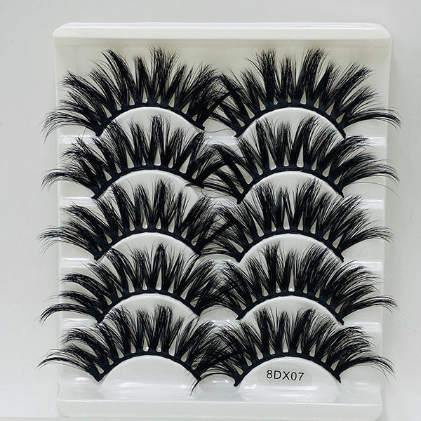 5 Pairs Of Mink False Eyelashes 8D Natural Thick