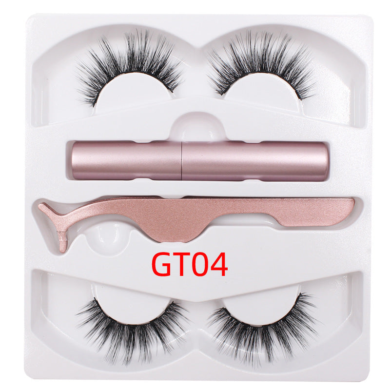 Magnetic Liquid Eyeliner & Magnetic False Eyelashes & Tweezer Set Waterproof Long Lasting Eyeliner False Eyelashes