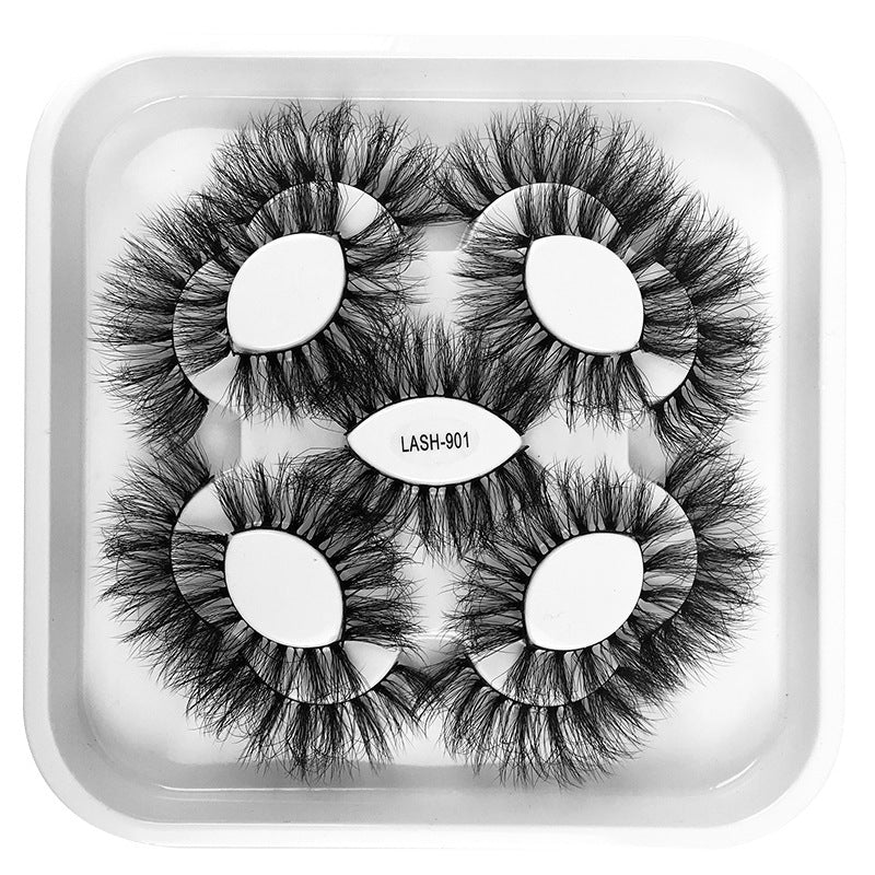 9 Pairs Of Double-layer Thick Cross False Eyelashes