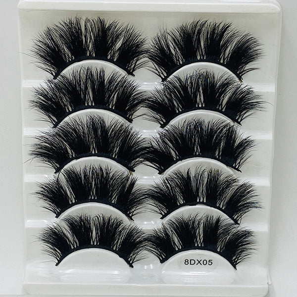 5 Pairs Of Mink False Eyelashes 8D Natural Thick