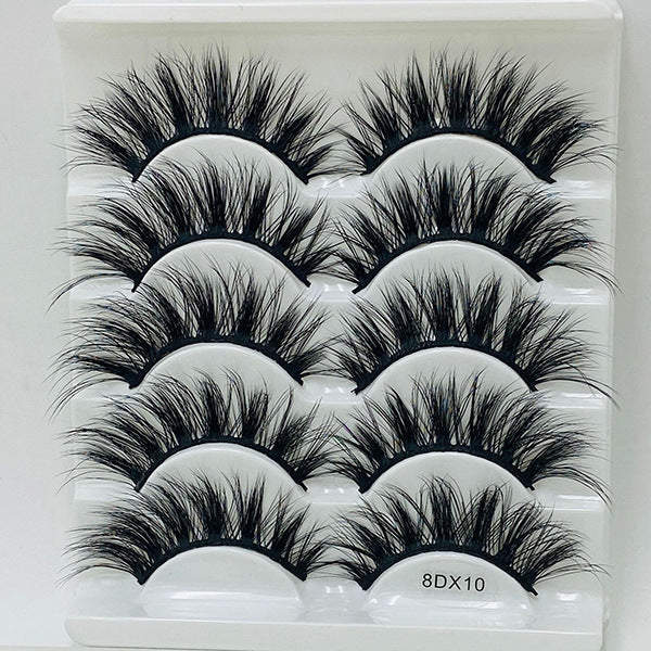 5 Pairs Of Mink False Eyelashes 8D Natural Thick