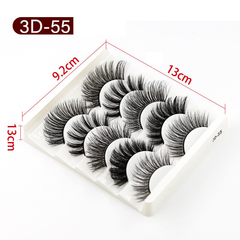 5 Pairs Of Chemical Fiber False Eyelashes Curling And Multi-level Messy