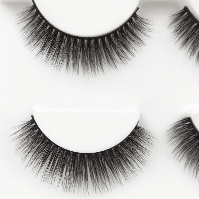 3D mink eyelashes 3 pairs of natural fiber long false eyelashes