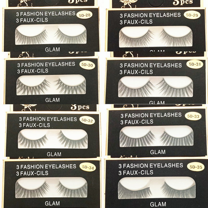 3D three pairs of false eyelashes