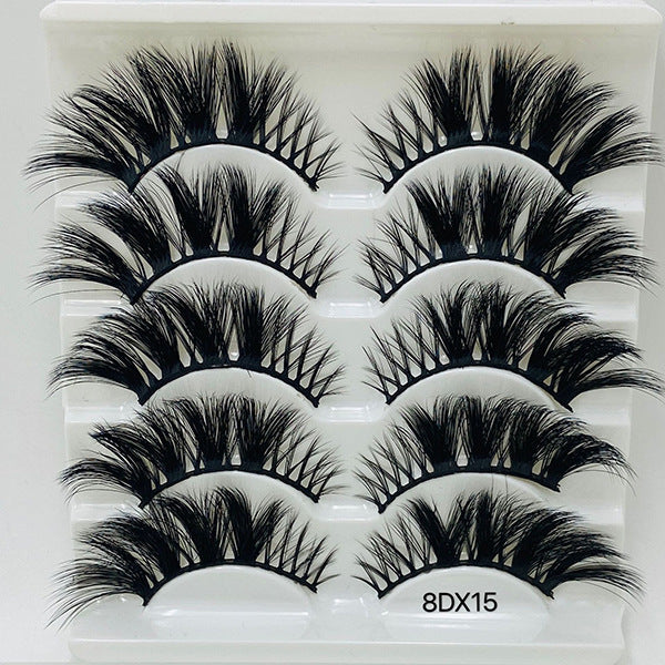 5 Pairs Of Mink False Eyelashes 8D Natural Thick