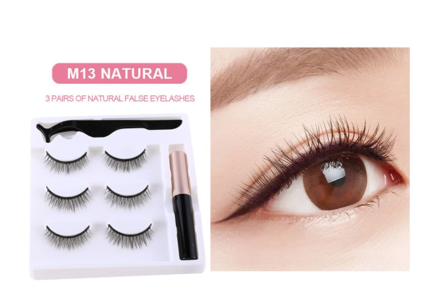 Five pairs of non glue magnetic eyelashes