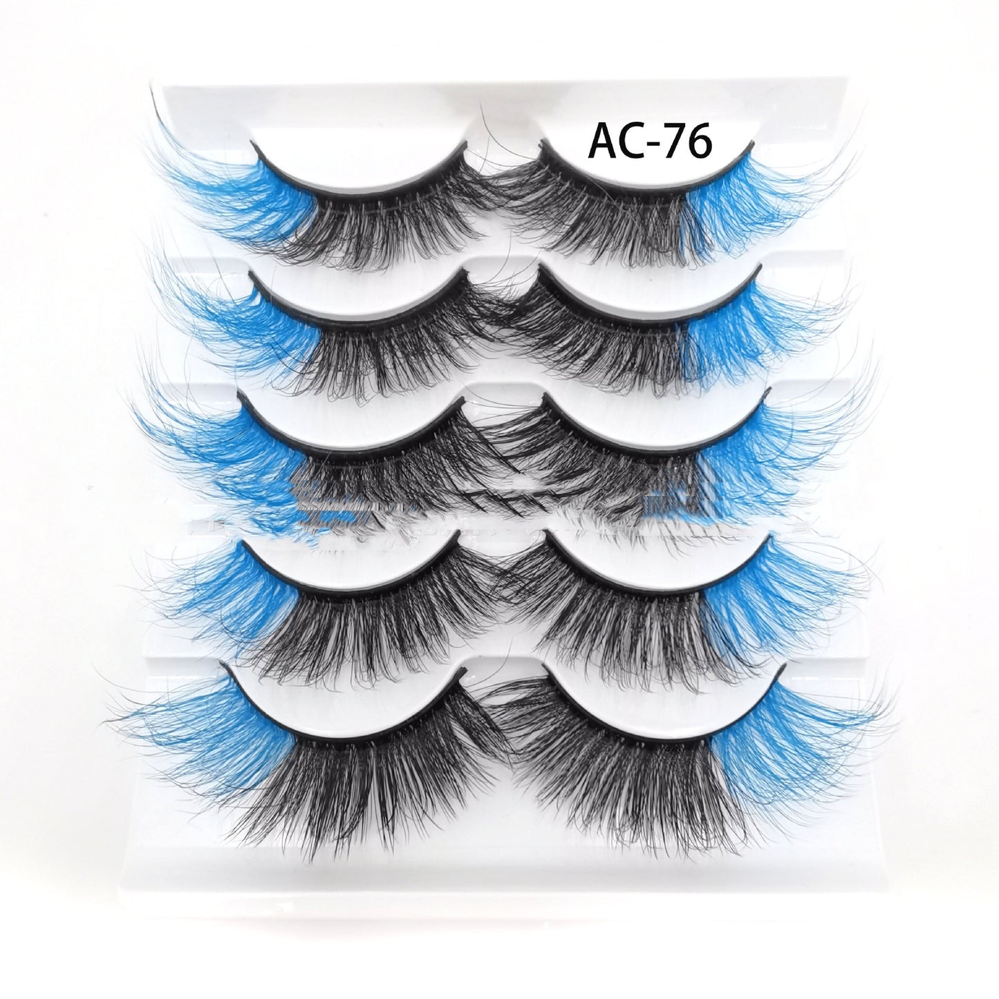 Eye Tail Color Imitated Mink Eyelash Five Pairs Of Natural Three-dimensional Half-eye False Eyelashes Stage Makeup