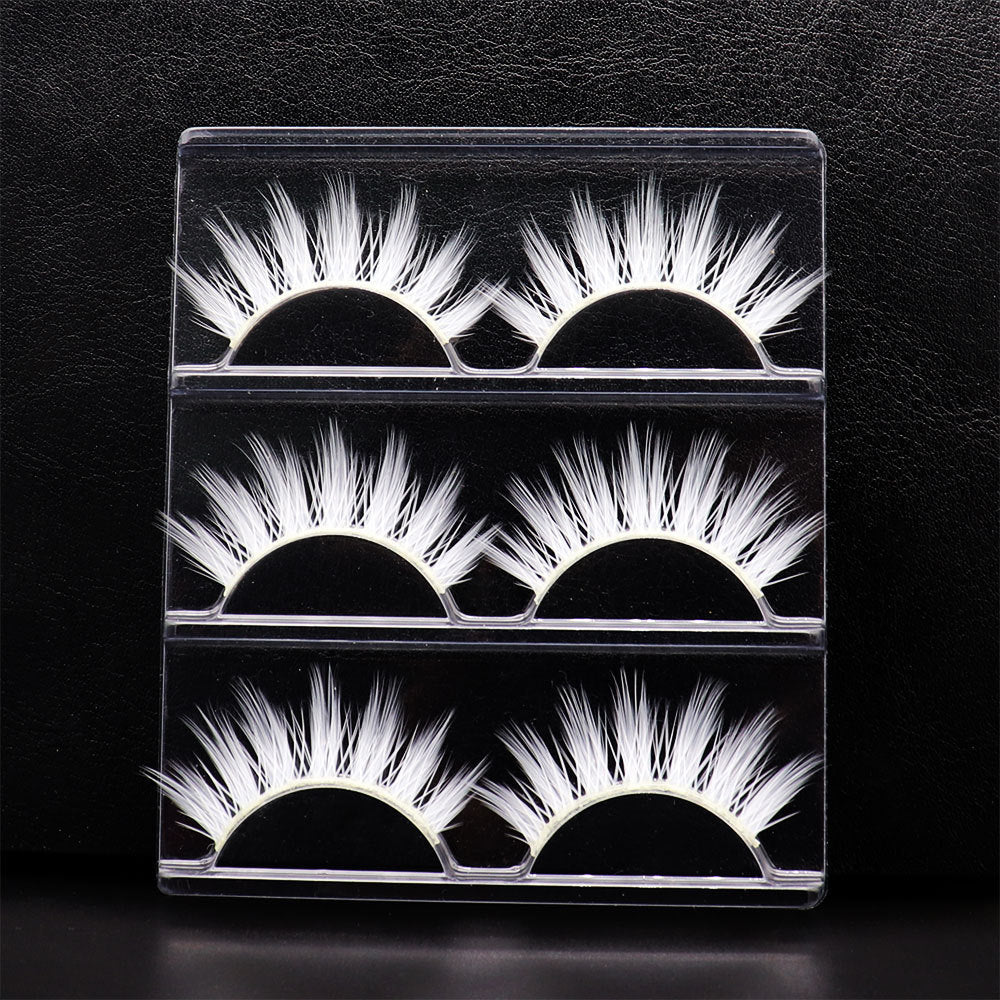 Colorable COS White Long False Eyelashes