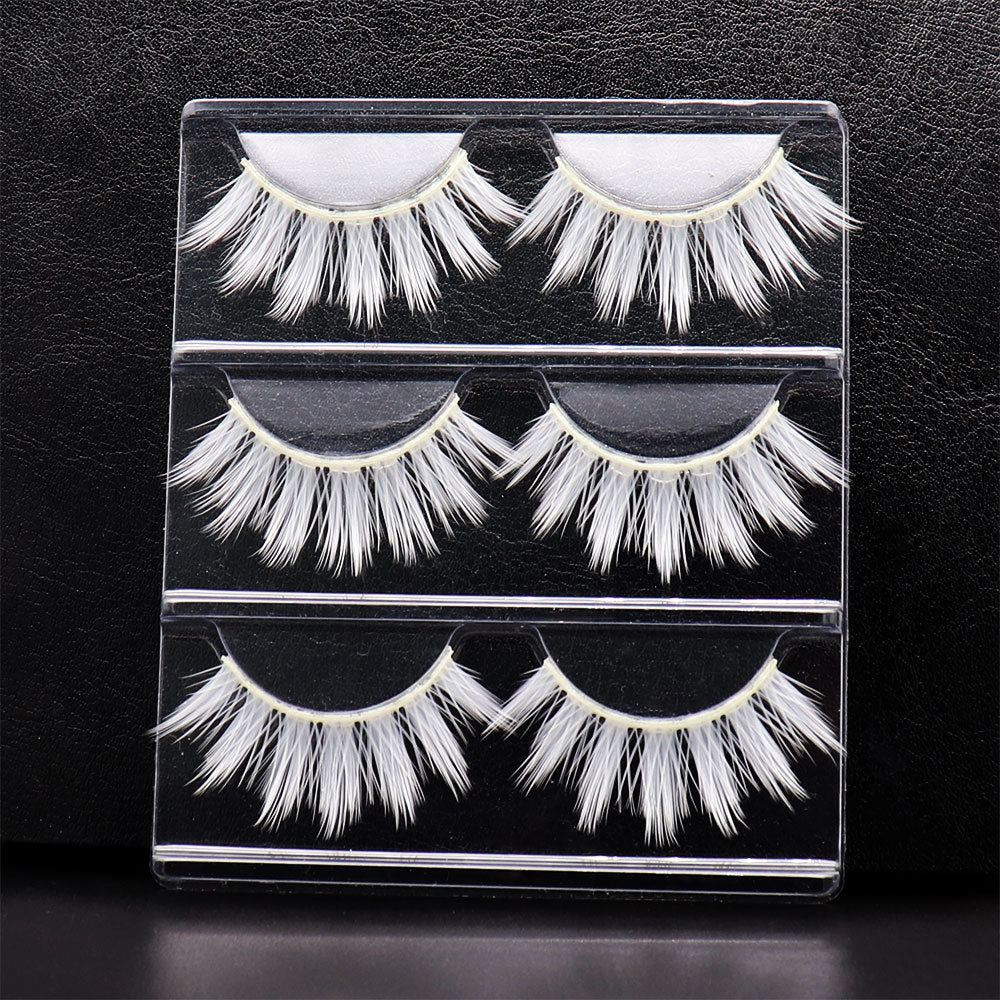 Colorable COS White Long False Eyelashes