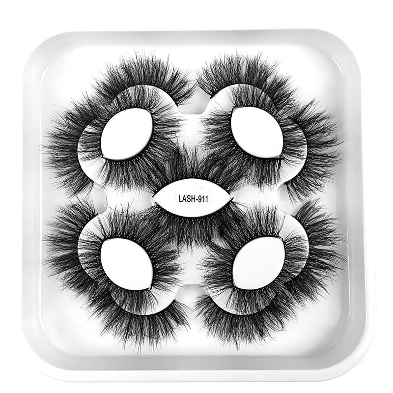 9 Pairs Of Double-layer Thick Cross False Eyelashes