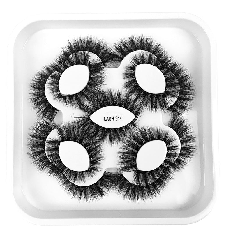 9 Pairs Of Double-layer Thick Cross False Eyelashes