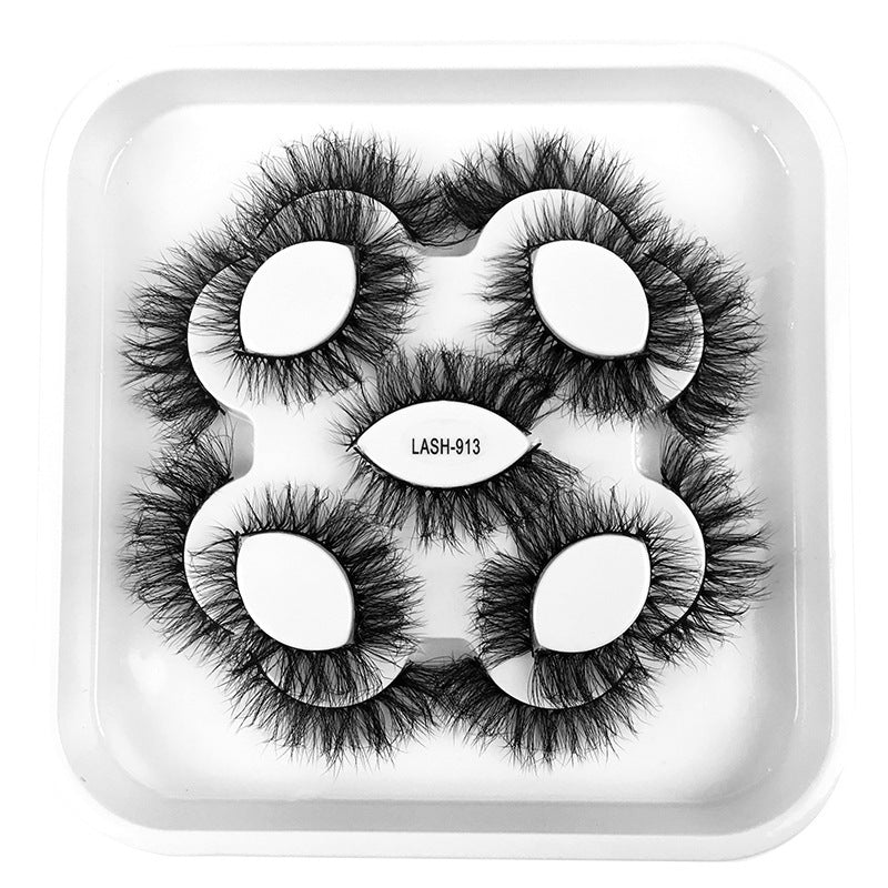 9 Pairs Of Double-layer Thick Cross False Eyelashes