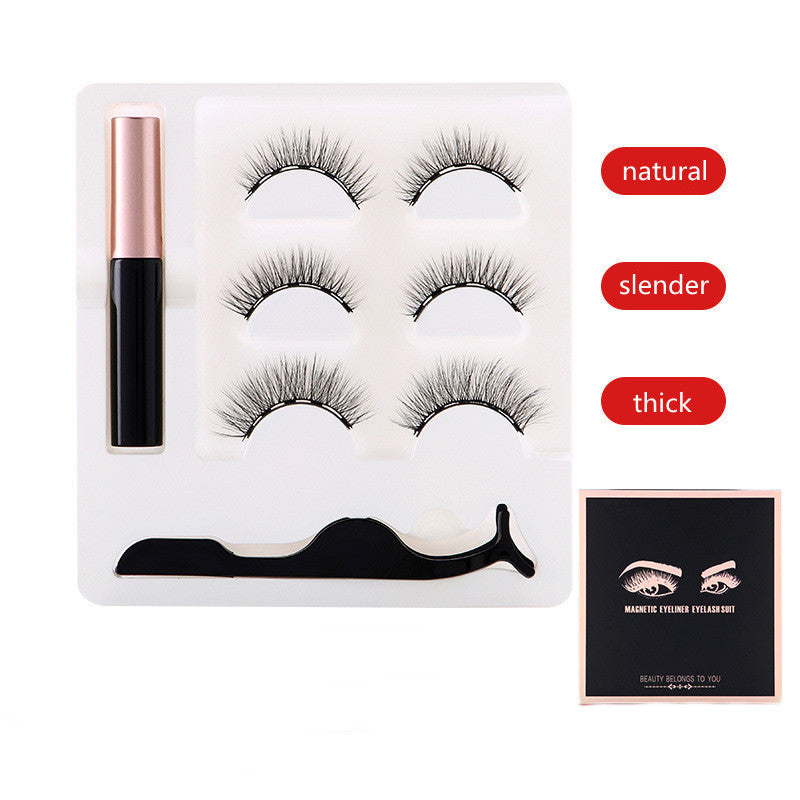 Magnetic Eyeliner Eyelash Set Natural Thick Magnet False