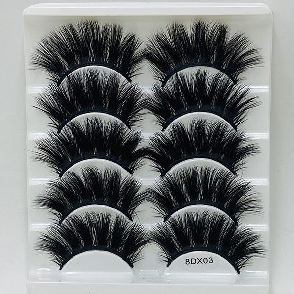 5 Pairs Of Mink False Eyelashes 8D Natural Thick