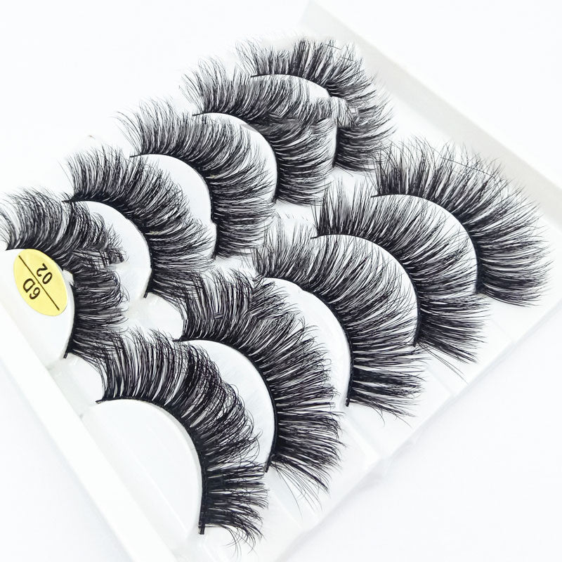 Five Pairs Of False Eyelashes Natural Three-dimensional Thick And Curly