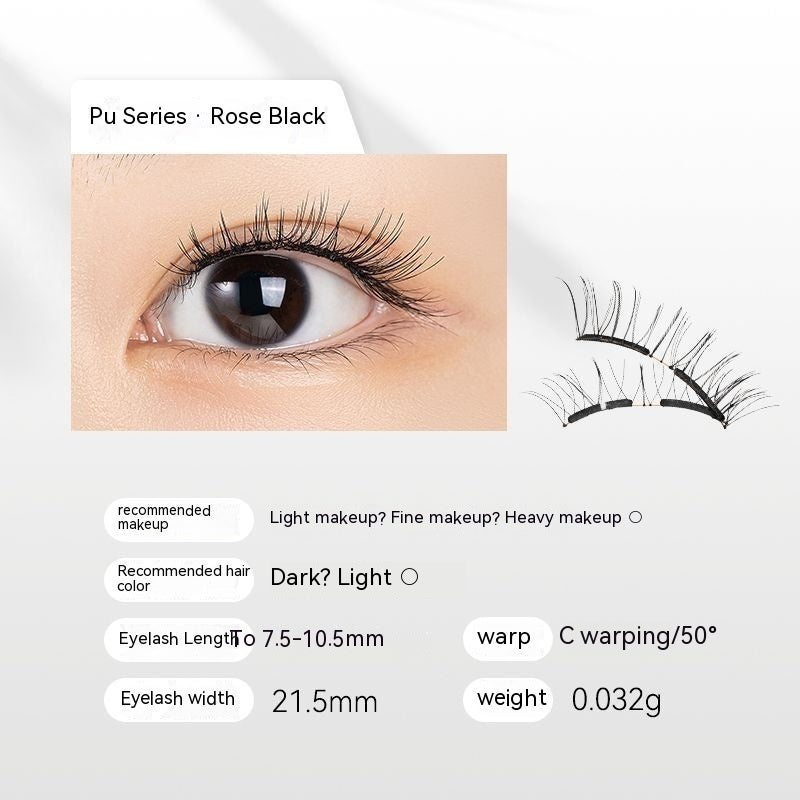 Soft Magnetic False Eyelashes Zero Glue Light Feeling Eyelash Long Curling Big Eyes Natural