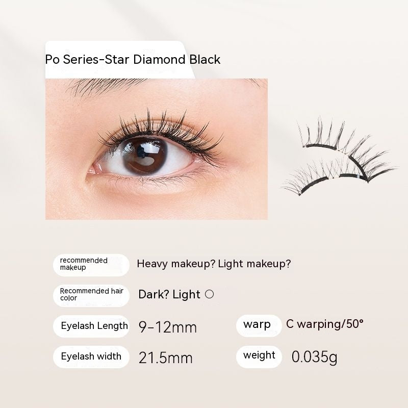 Soft Magnetic False Eyelashes Zero Glue Light Feeling Eyelash Long Curling Big Eyes Natural