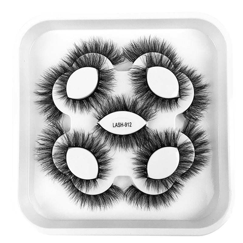 9 Pairs Of Double-layer Thick Cross False Eyelashes