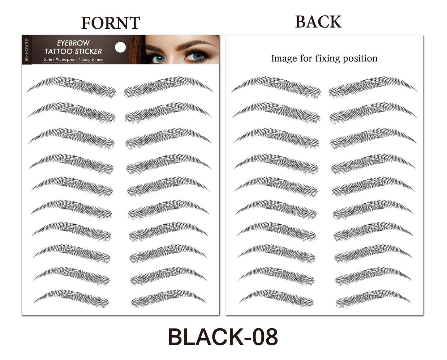 Simulation Waterproof Eyebrows Stick Black Brown