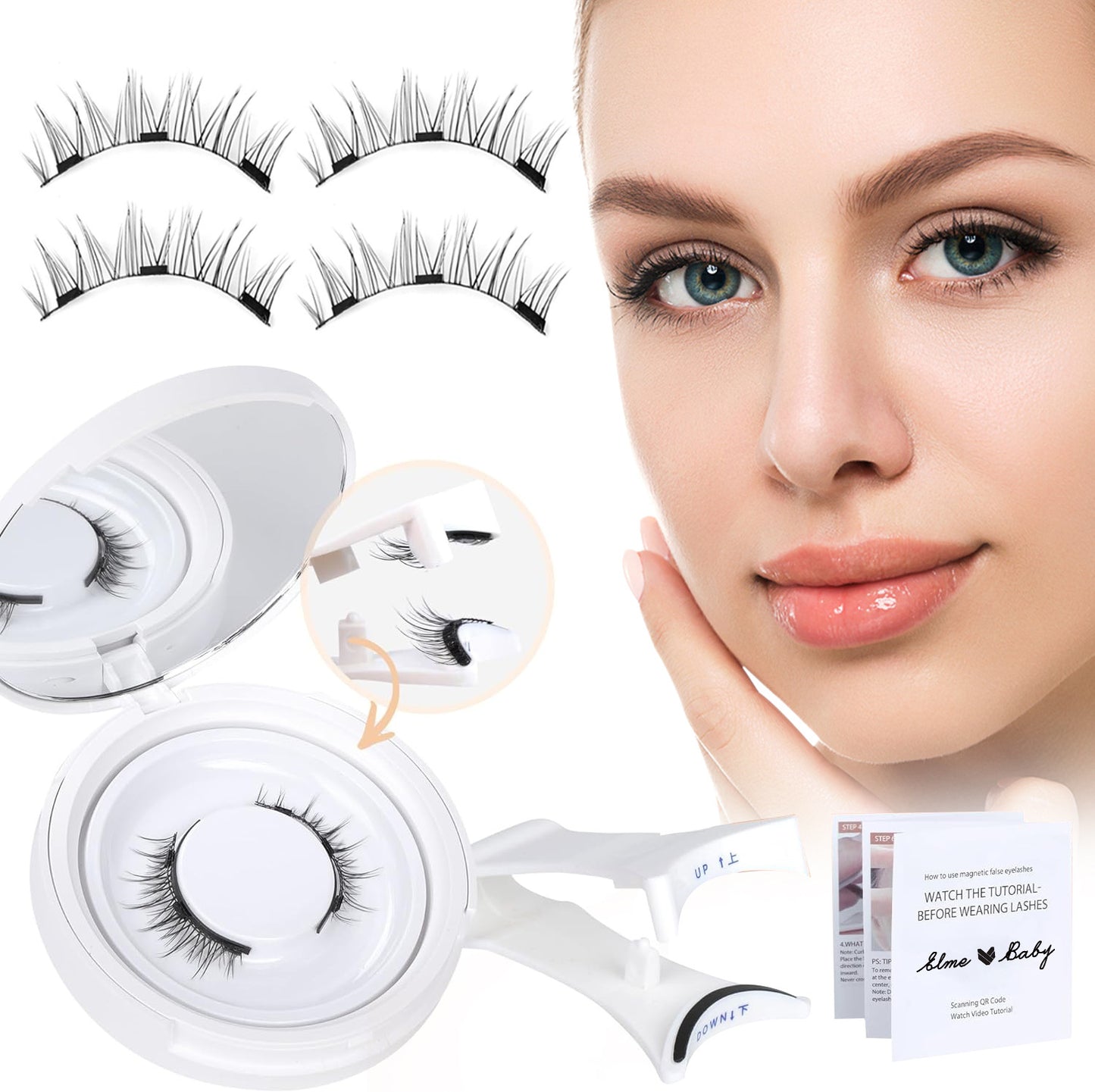 Natural Eyelashes Magnetic Suction False Eyelashes Daily One Pair Mink Hair Super Soft Natural Simulation Easy To Wear