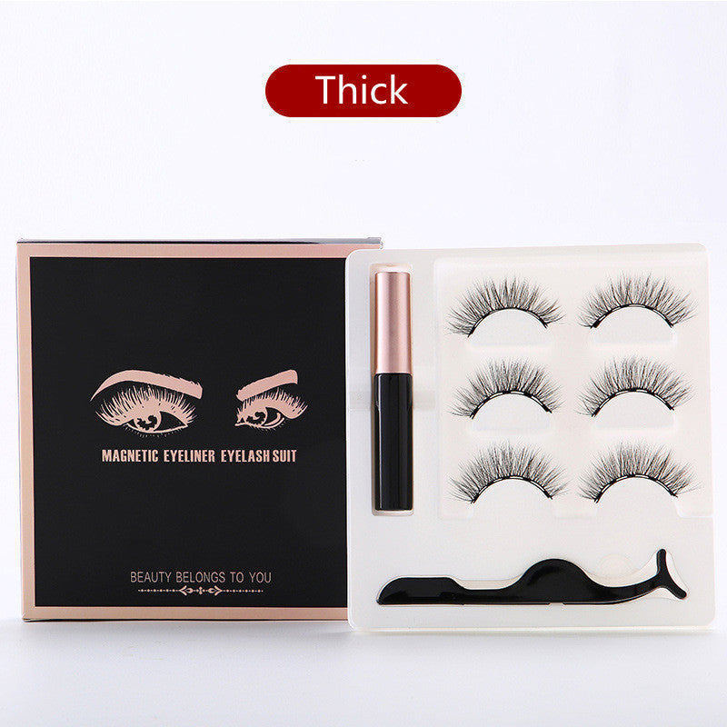 Magnetic Eyeliner Eyelash Set Natural Thick Magnet False