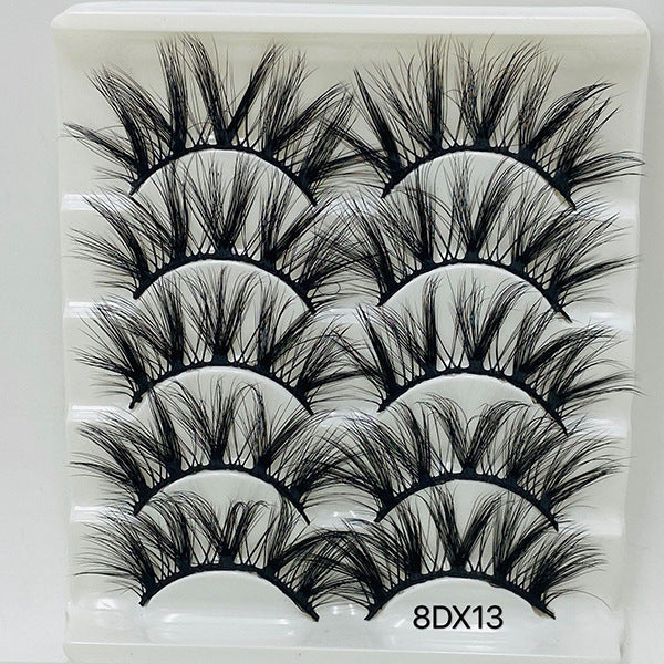 5 Pairs Of Mink False Eyelashes 8D Natural Thick