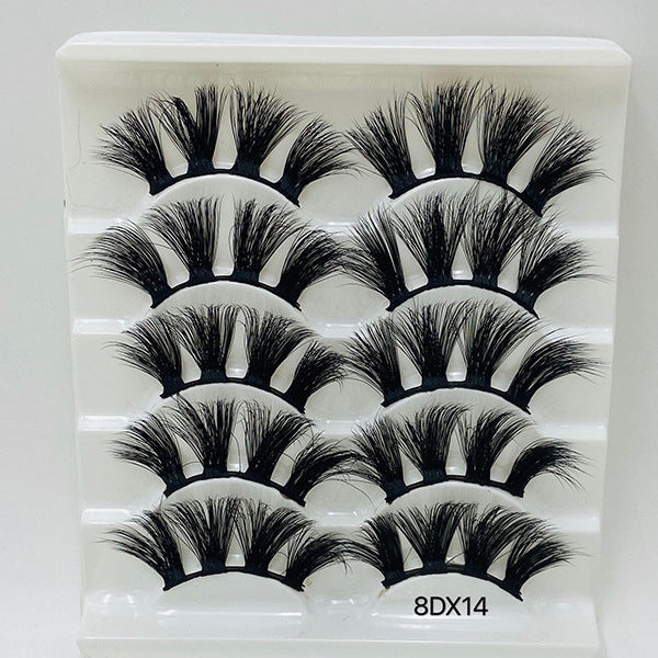 5 Pairs Of Mink False Eyelashes 8D Natural Thick