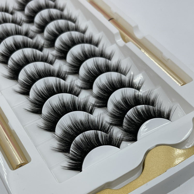 10 Pairs Of Non-bleaching, Long-lasting Waterproof Magnetic False Eyelashes